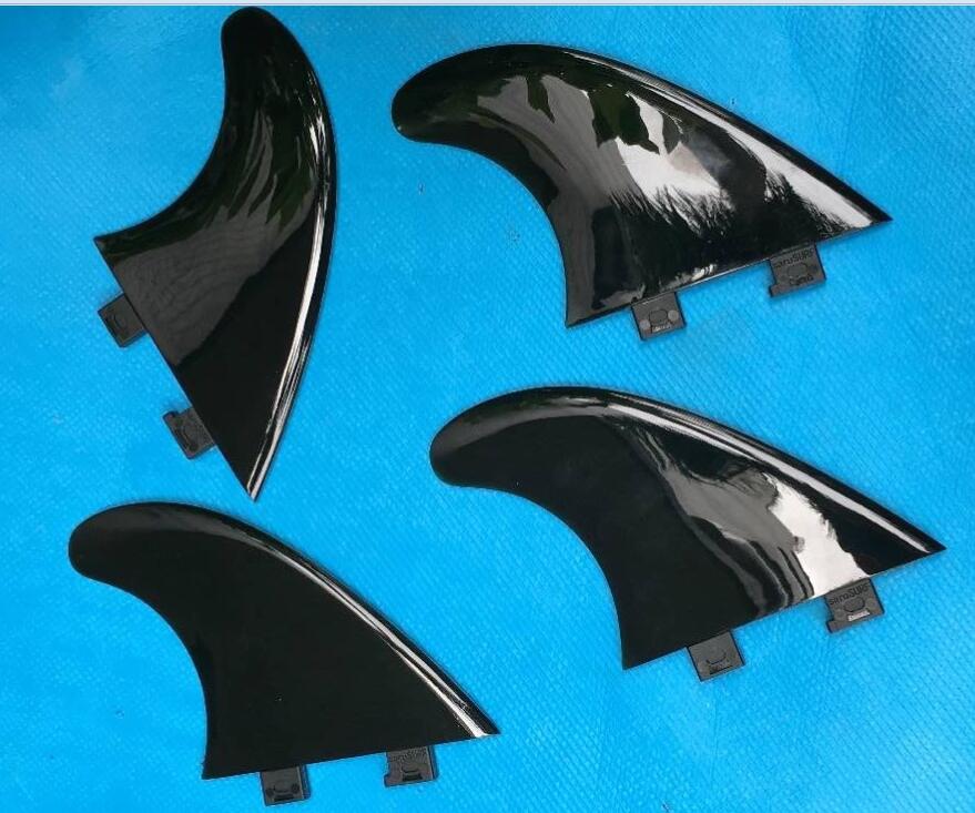 FCS Compatible soft flex side fin & removeable fin and side fin box for hardboards/inflatable boards, I sup boards: 4pcs 4.5 inch fins