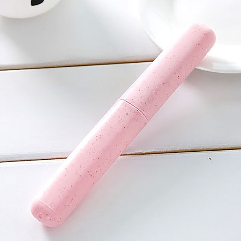 Portable Kids Toothbrush Storage Box Travel Toothbrush Holder Case Camping Anti-Bacterial Toothbrush Cover: pink