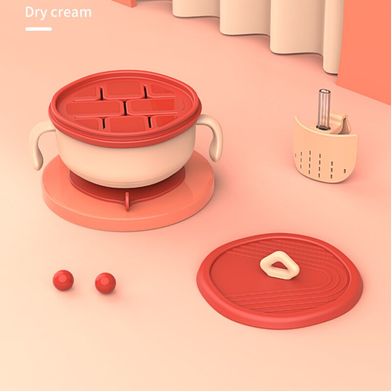 Assiette 3 en 1 pour bébé, bol de collation pour bébé avec paille, bol à ventouse supplémentaire, ensemble de vaisselle pour enfants en bas âge