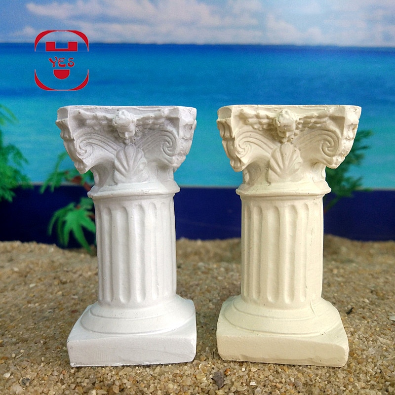 YES Resin Roman Column Pillar Greek Column Model Statue Miniature Sandplay Game Garden Yard Diorama Scenery Layout Accessory