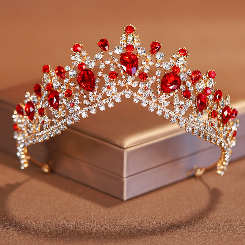Itacazzo bridal headwear crown, classic red - ColourTiras suitable for women's weddings and birthday parties