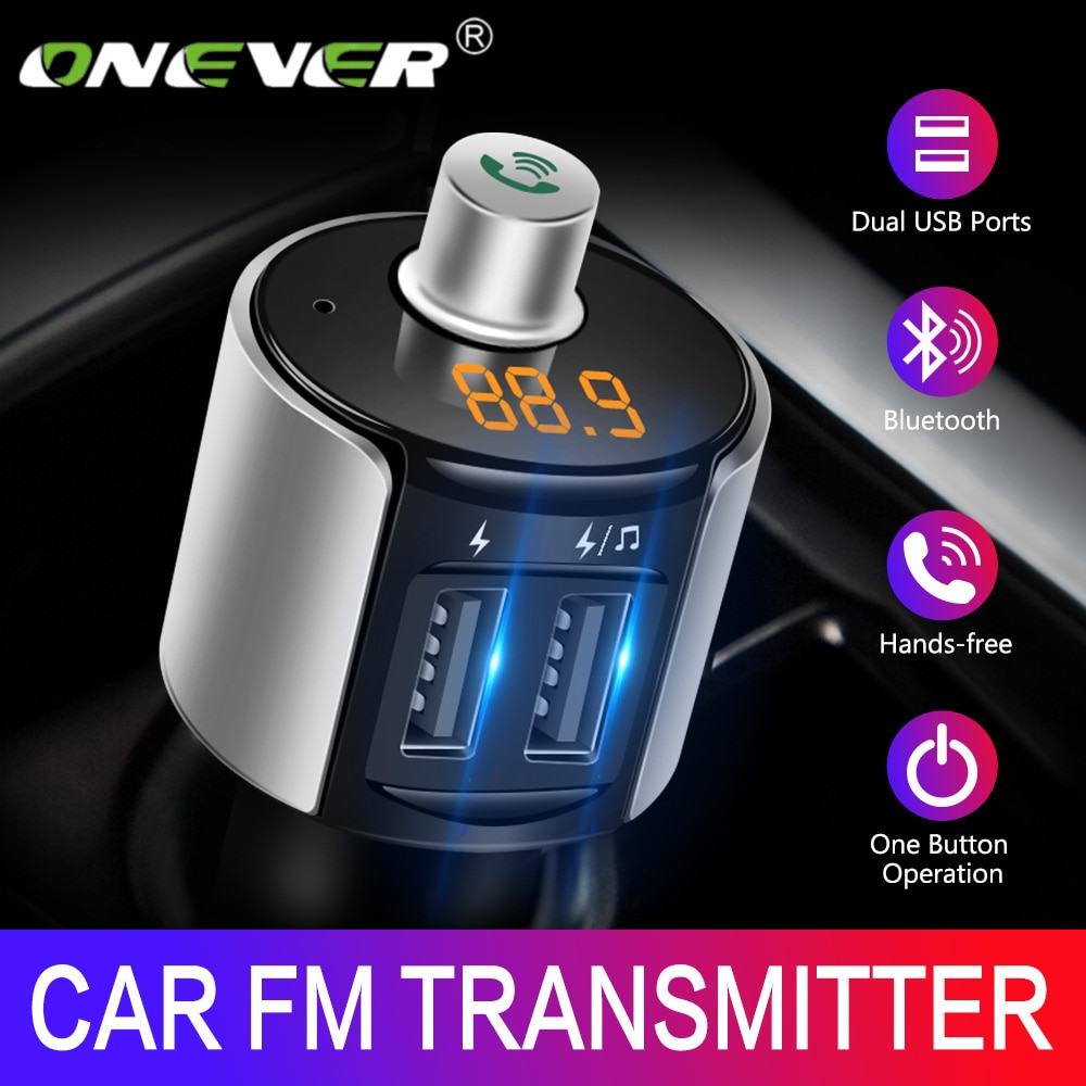 Onever Draadloze Bluetooth Fm-zender Modulator Autoradio Adapter Auto MP3 Speler 3.4A Dual Usb Car Charger Handsfree Car Kit