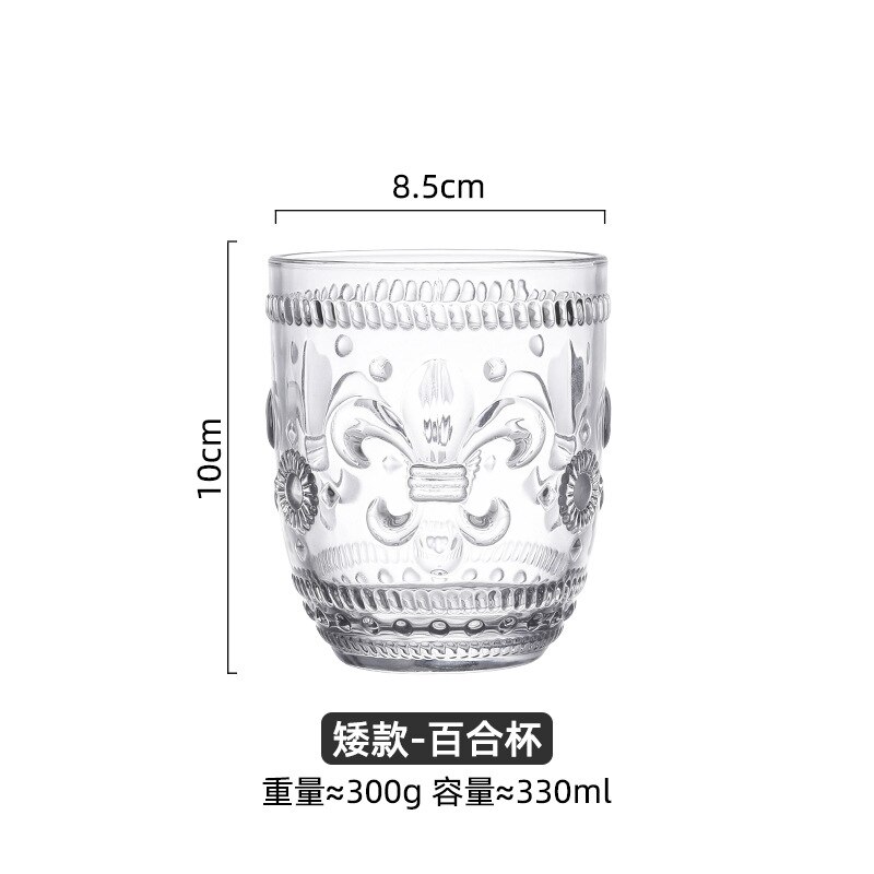 Copa de cristal con relieve de iris europeo, vaso para agua, té, vino, zumo de fruta, bebida, hogar: B