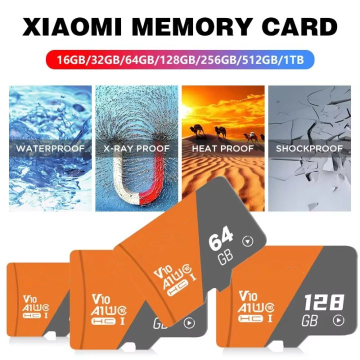 Xiaomi 2TB TF SD-kaart Geheugenkaart Hoge snelheid TF / SD 128GB 256GB 512GB 1TB Mini-geheugenkaart Klasse 10 voor camera / telefoon 2025 NIEUW