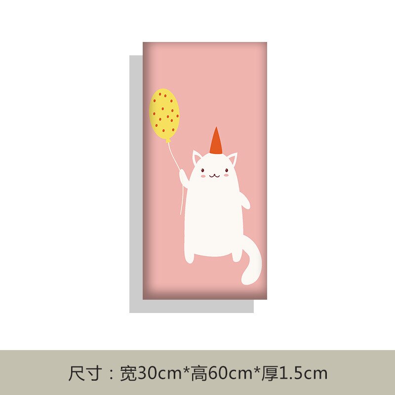 dessin animé enfants Anticollision sac souple autocollant mural auto-adhésif Tatami mur bébé décoration 3D toile de fond mur: Kitten Balloon 2 Width 30   Height 60   Thickness 1 5