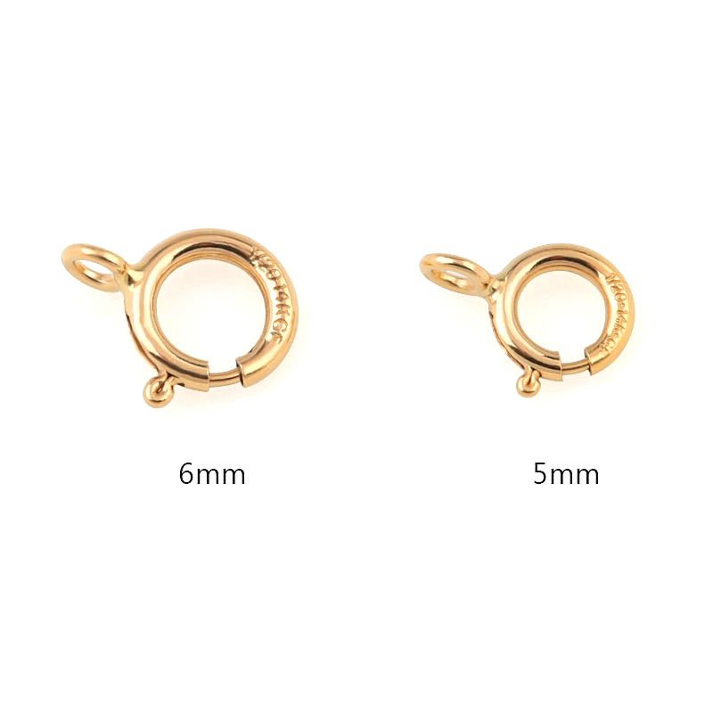 A pair 5mm 6mm 14K gold filled Spring Ring Clasps Hooks 14K GOLD Connection For Necklace Bracelet DIY Buckle