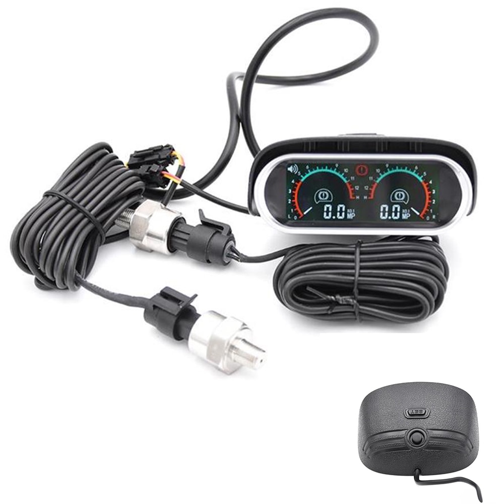 LCD Digital Display Turbo Boost Gauge Car 12v/24v Truck Car Racing Gauge Double Barometer Boost Controller Kit Turbo Tacometro