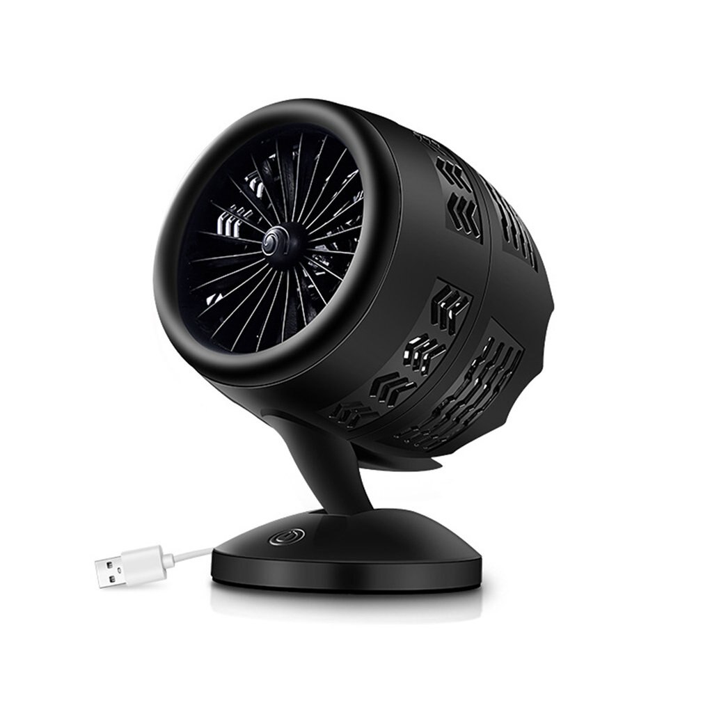 USB double leaf turbo mini fan cute mini fan 2-leaf fan cooling fan for office for home for car use: Black