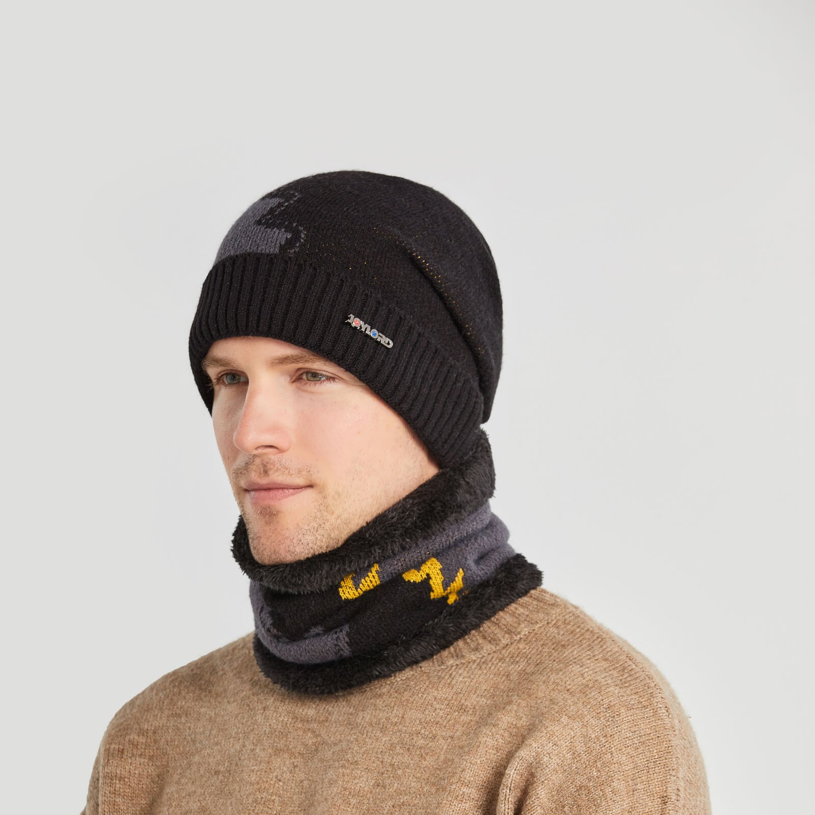 2Pcs Ski Cap En Sjaal Koude Warm Leer Winter Hoed Voor Vrouwen Mannen Gebreide Muts Motorkap Warme cap Mutsen