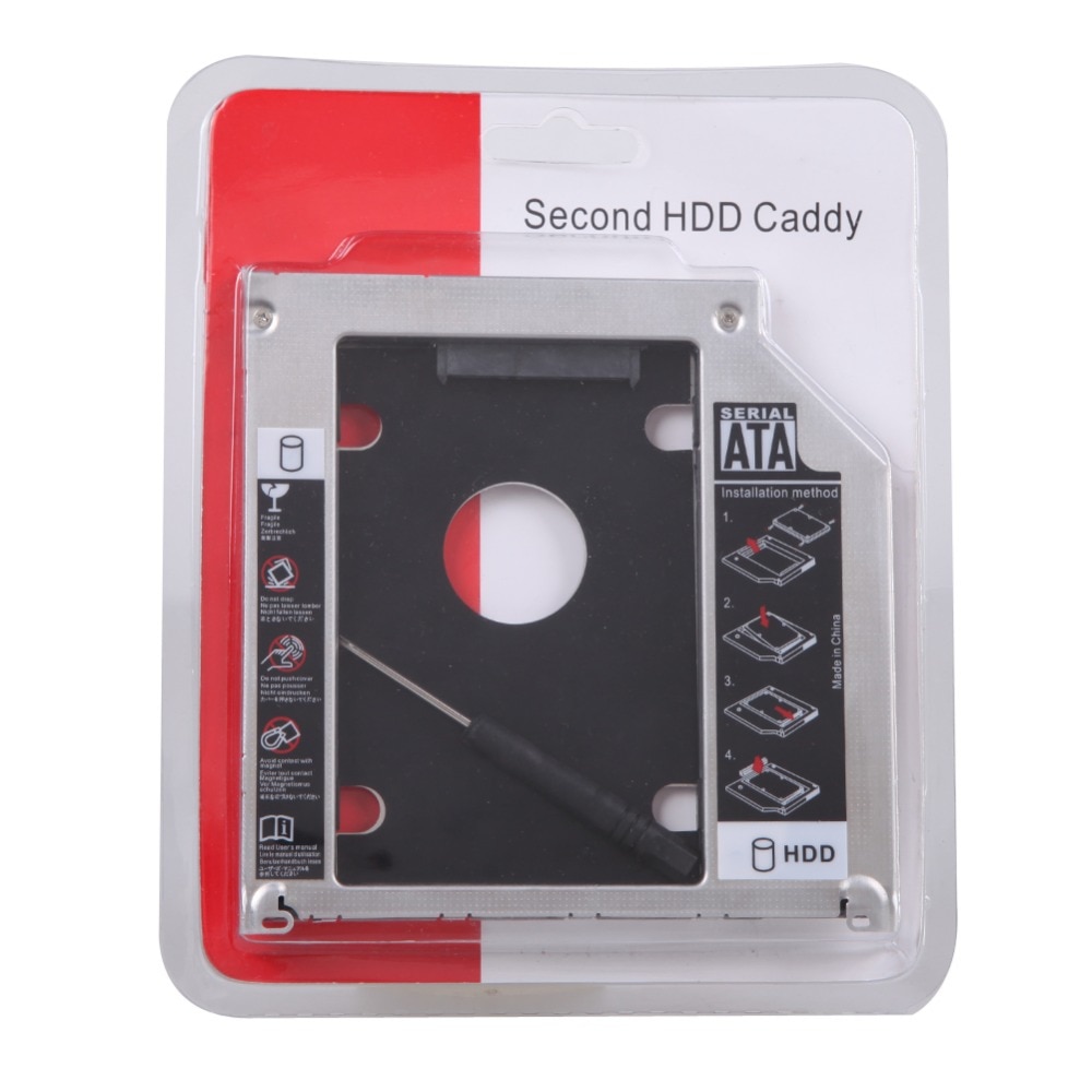 Caja de aluminio para hdd Caddy de 2 segundos, adaptador de carcasa de disco duro de 12,7mm, 9,5mm, SATA 3,0, Optibay, 2,5 pulgadas, SSD, DVD, CD-ROM