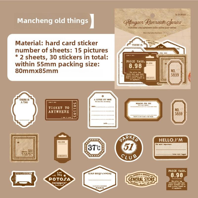 30 Uds etiquetas adhesivas pegatinas grabables pegatinas decorativas diario Material de álbum de recortes Deco pegatinas de papelería para álbum: Borgoña