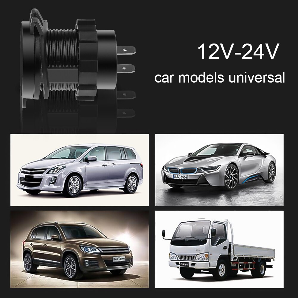 mini Universale 5 V/3A CONTROLLO di QUALITÀ 3.0 USB di Ricarica per auto Adattatore per Presa Accendisigari Caricabatteria Da auto Voltmetro Amperometro per del Telefono mobile