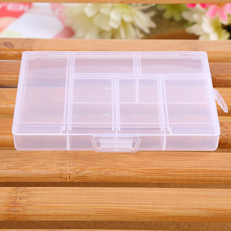 6 Grids Compartment Plastic Storage Box Jewelry Earring Bead Screw Holder Case Display Organizer Container Box Case #w2g: B