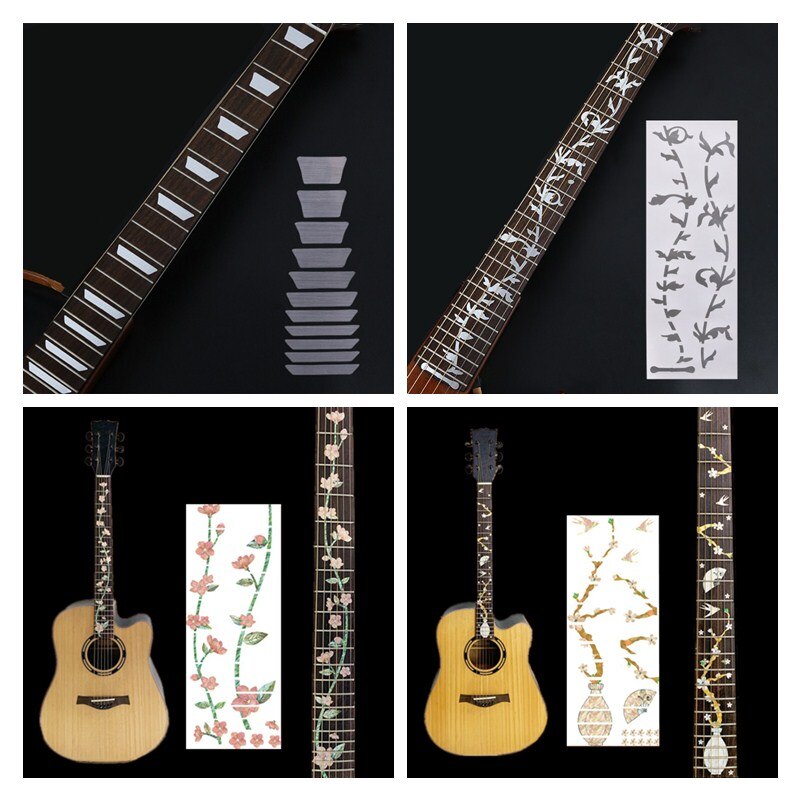 28 Stijlen Cross Inlay Decals Fretboard Sticker Voor Elektrisch Akoestische Gitaar Bas Ultra Dunne Sticker Ukulele Guitarra Accessoires