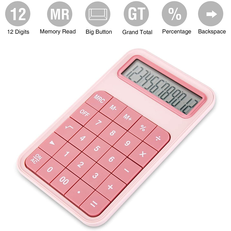 Desktop Calculator, 12 Digit Large Display Battery... – Grandado