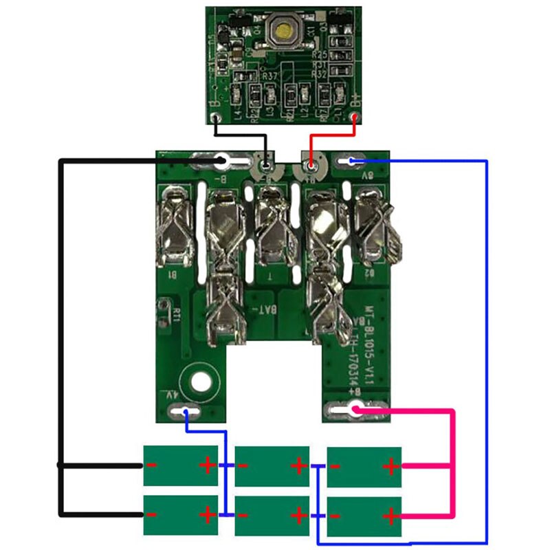 3C-BL1041 Li-Ion Battery Plastic Case PCB Circuit Board LED for MAKITA 10.8V 12V 3Ah 4Ah 5Ah BL1021 BL1041 Li-Ion Battery