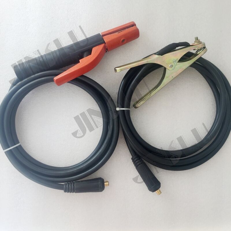 Lasmachine accessoires 300 Amp elektrode houder 3M kabel + 200 Amp aarde klem 3M kabel, zowel met DKJ10-25 connector