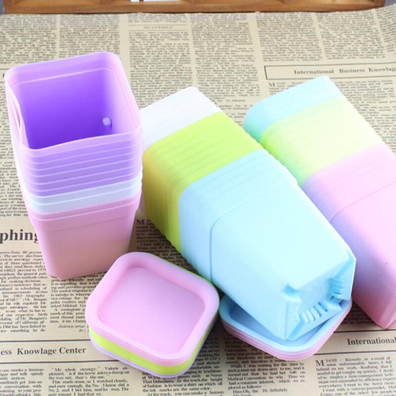 7 väriä saatavilla olevat sakeuttavat kukkaruukut istutusastiat muoviruukut pienet neliönmuotoiset ruukut meheville kasveille