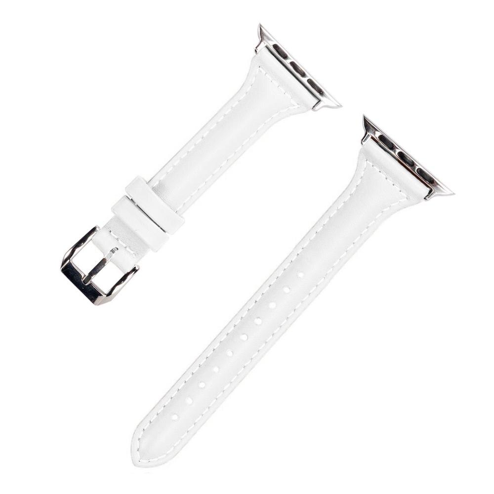 Slim fit damerem til apple watch serie 1/2/3 til apple watch rem 42mm 38mm armbåndsrem til iwatch 4 5 6 se 40mm 44mm: Hvid / 40mm