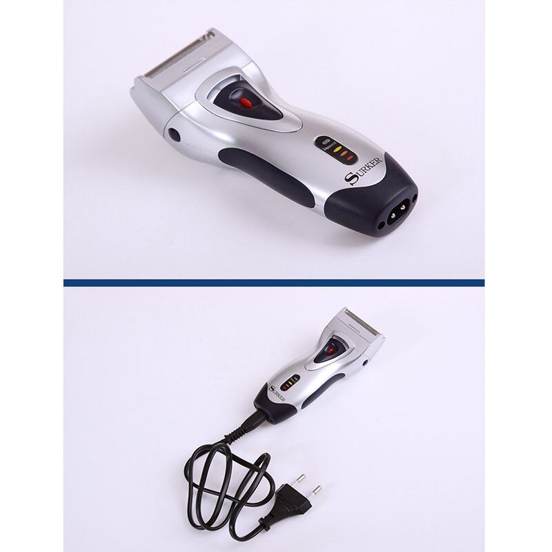 CALDO! Surker Rscw-8002 Rasoio Elettrico Rasoi Da Barba Ricaricabile Alternativi 2 Teste Barba Capelli rifinitore Elettrico di Riparazione clip