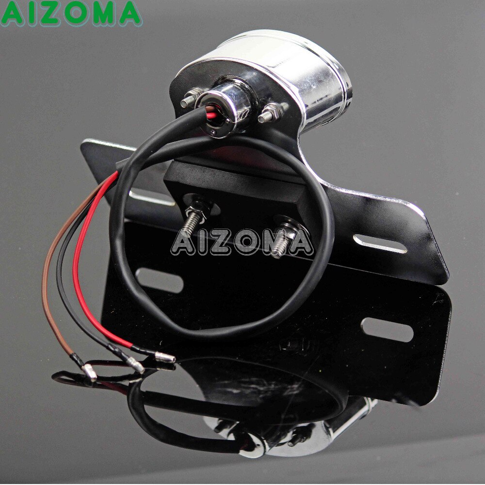 Dual Sport Motorcycle Achterrem Achterlicht Chrome Kentekenplaat Light Bracket Houder Universele Voor Harley Chopper Cruisers Atv