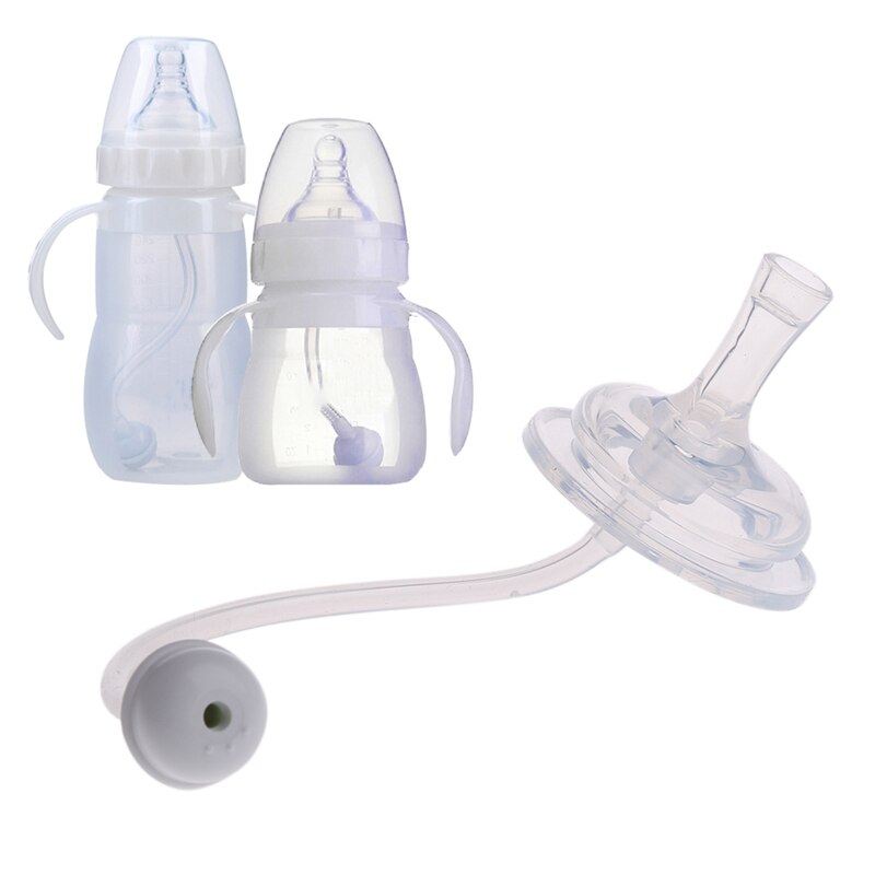 Ersatzstrohhalm für babyflaschen, weithalsgröße, silikon, fütterungszubehör 45bf