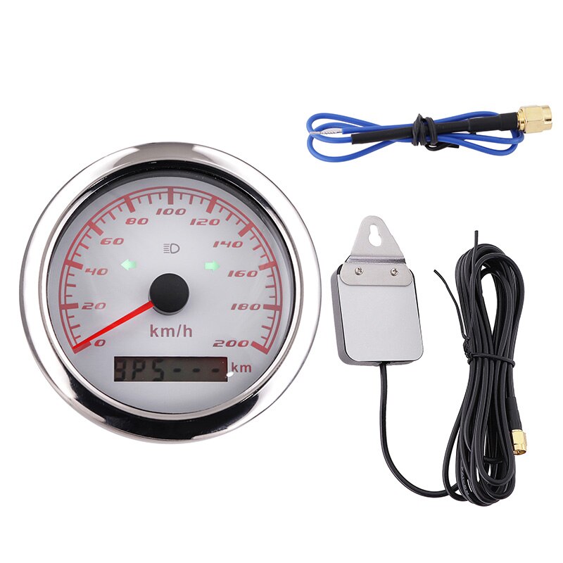 Gps Snelheidsmeter 120 Km/h Met Rode Backlight Grootlicht Links Rechts Draaien Licht 200 Km/h Snelheid Gauge Voor Auto Boot auto 12V/24V