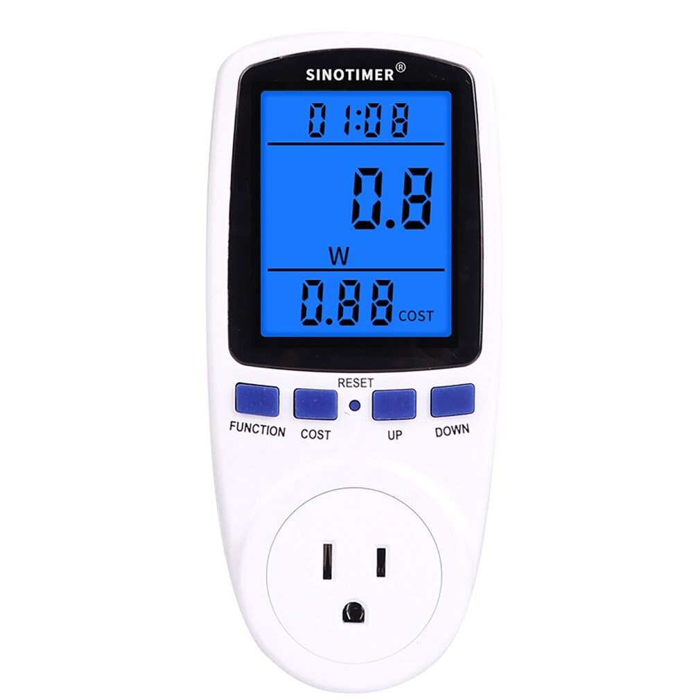 EU US UK FR BR AU Socket Digital Wattmeter Power Consumption Watt Energy Meter KWh AC 230V 120V Electricity With Backlights: US 120V 15AWJ770902