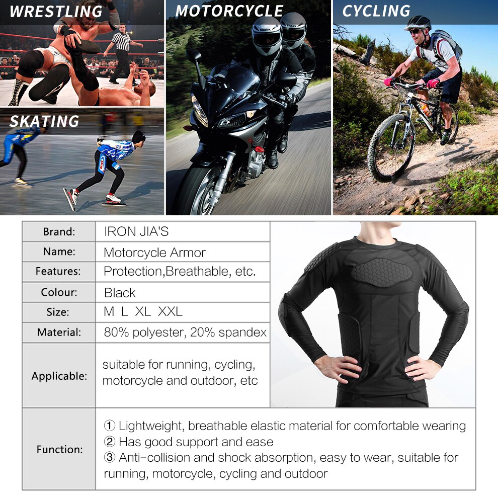 IRON JIA'S-ropa interior de armadura de motocicleta, capa Base anticolisión, para Motocross