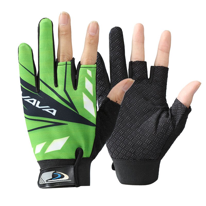 Daiwa 3 Finger schneiden Angeln Handschuhe Professionelle Angeln Schutz Handschuhe draussen Wandern Anti-Unterhose Handschuhe eins Größe: XFGreen