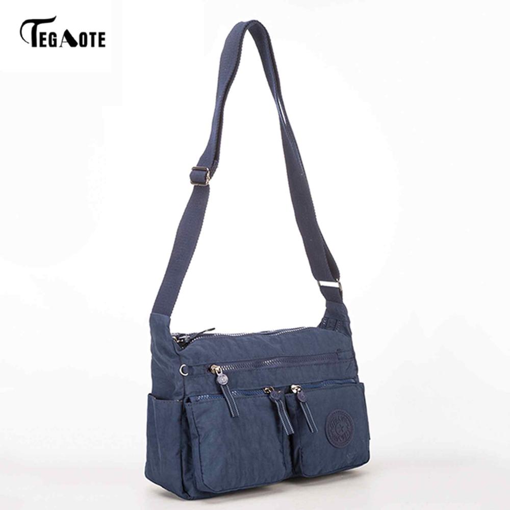 TEGAOTE femmes Messenger sacs dames Nylon sac à main voyage décontracté Original sac femme grande capacité sac à bandoulière: Bleu profond