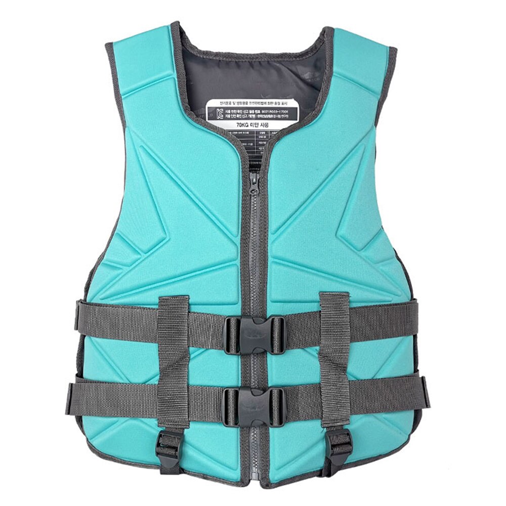 Outdoor rafting life jacket adult water sports swimming snorkeling suit fishing suit rafting fishing swimming life jacket: Mint Green / L (60-70KG)