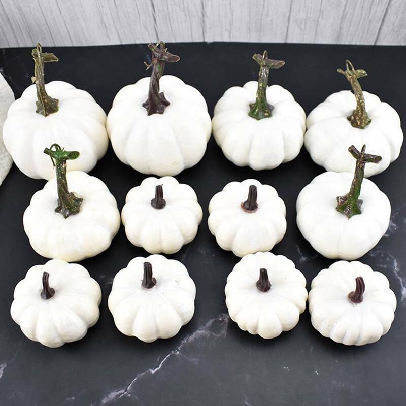 12pcs/set Halloween Artificial Mini Foam Pumpkin Simulation Props Party Decor Simulation Pumpkin Model Halloween DIY Craft