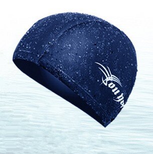Bonnet de natation pour hommes, en tissu, pour Spa, pour piscine, cheveux longs,: blue