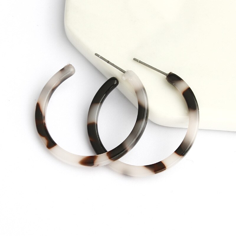 Vintage Eenvoudige Acryl Acetaat Oorbellen Geometrische Ronde Hoop Oorbellen Voor Vrouwen Sieraden