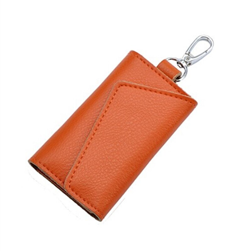 Genuine Leather Keychain Men Women Key Holder Organizer Pouch Cow Split Car Key Wallet Housekeeper Key Case Mini Card Bag