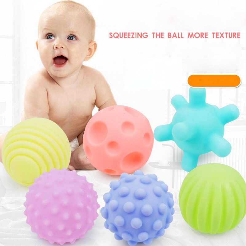 Learn Climbing Ball Teether Fun Soft Rubber Pinch Player Catch Ball Multi Texture Combination Environmental Protection