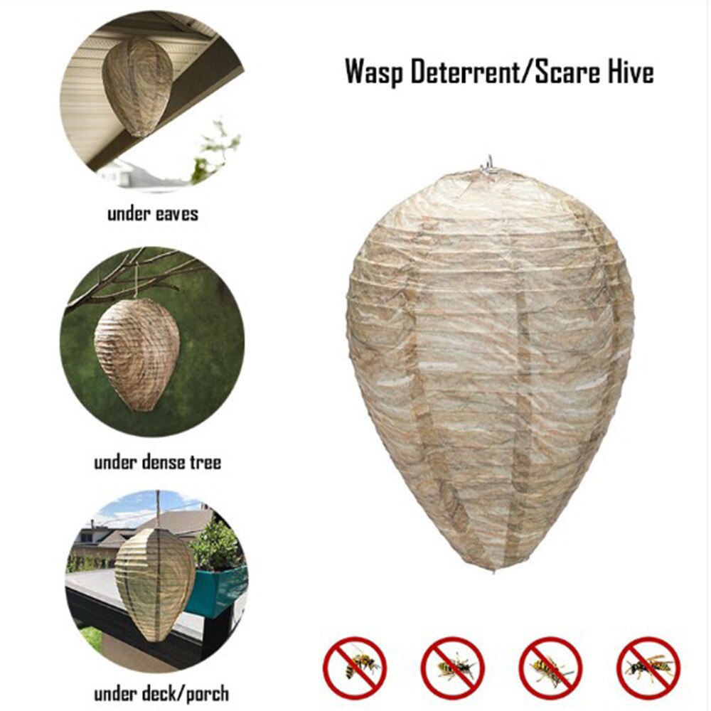 Hanging Wasp Bee Trap Fly Insect Simulated Wasp Nest Effective Safe Hanging Wasp Deterrent For Wasps Hornets