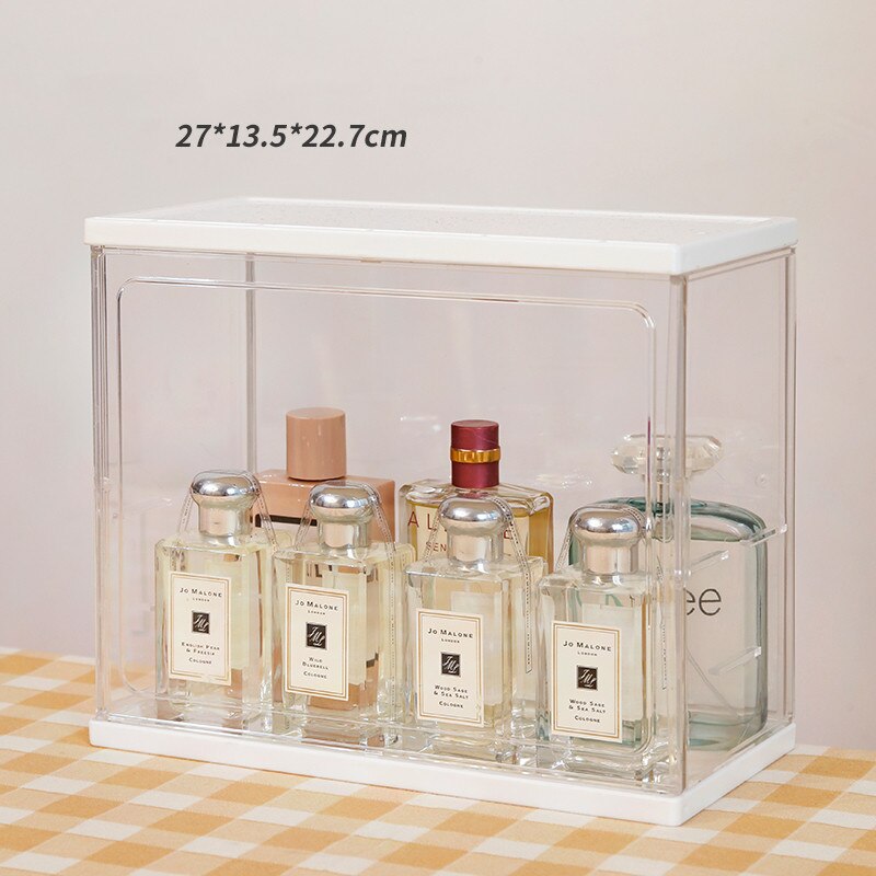 Boîte de rangement de parfum en acrylique, présentoir Transparent de bijoux de maquillage, boîte de rangement à domicile, organisateur de cosmétiques: Large - 1PC