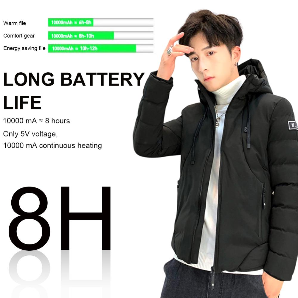 Heating Clothing Jacket Heating Cotton Clothing USB Three-Speed 4 Zones Electric Heating Slim Coat -40℃ Winter Outdoor