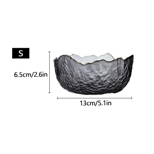 Glass Salad Bowl Tableware Fruit Vegetables Bowl Irregular Shape Phnom Penh Glass Bowl Kitchen Dinnerware: 4