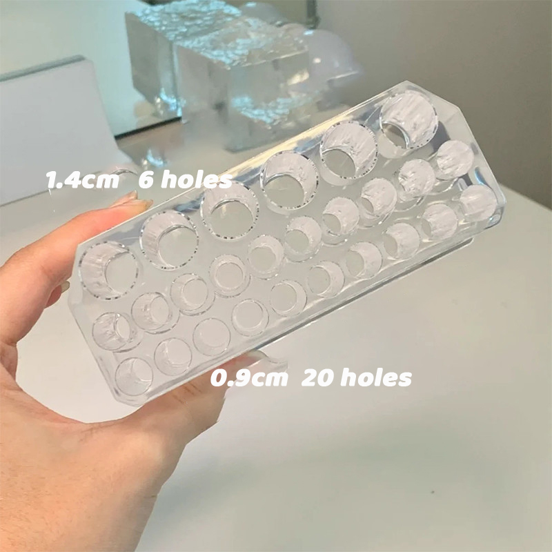 26 reikää meikkisivellin järjestäjä kulmakynät eyeliner pidike kosmetiikka kynäsäilytys teline seisova muovi lasi naisten työpöytä