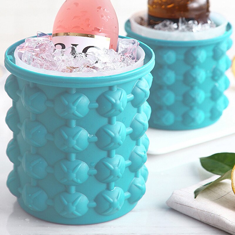 Cubo de hielo de silicona para champán, Whisky, cerveza, fabricante de cubitos de hielo, portátil, enfriador de vino, herramientas de bar, accesorios de cocina