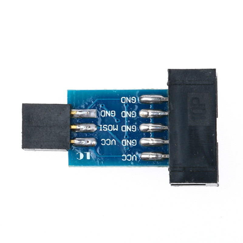 Conector de placa adaptadora para Arduino ISP, convertidor de interfaz AVR AVRISP USBASP estándar STK500, 2 piezas, 10 pines a 6 pines, piezas