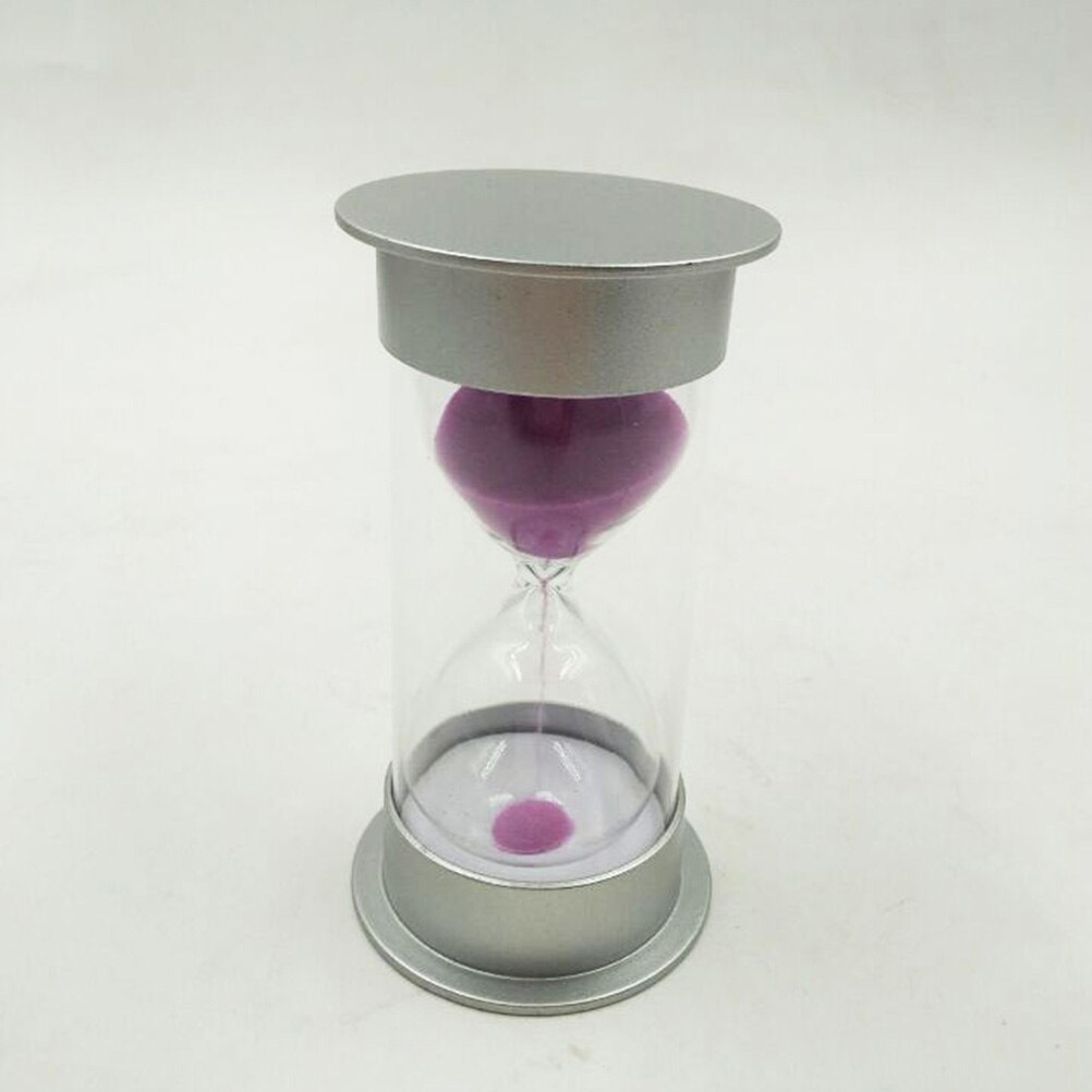 Sablier de sable en plastique, cylindre Simple, 5 Minutes, minuterie de sable, (argent et bleu)