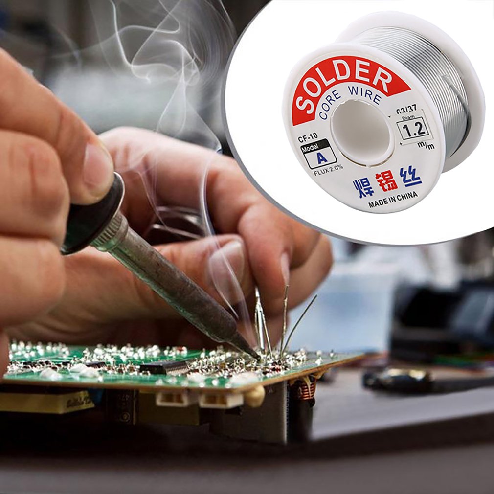 1.2mm 2% Flux Tin Lead Rosin Roll Core Silver Solder Wire Welding Soldering Repairing Tool Reel Melt Kit Electric Melting