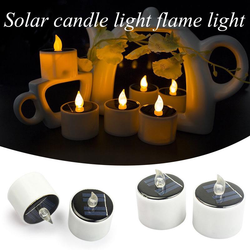 LED photophore solaire scintillement décor de noël maison sans flamme jaune Votive meilleur mariage électronique bougies lampe