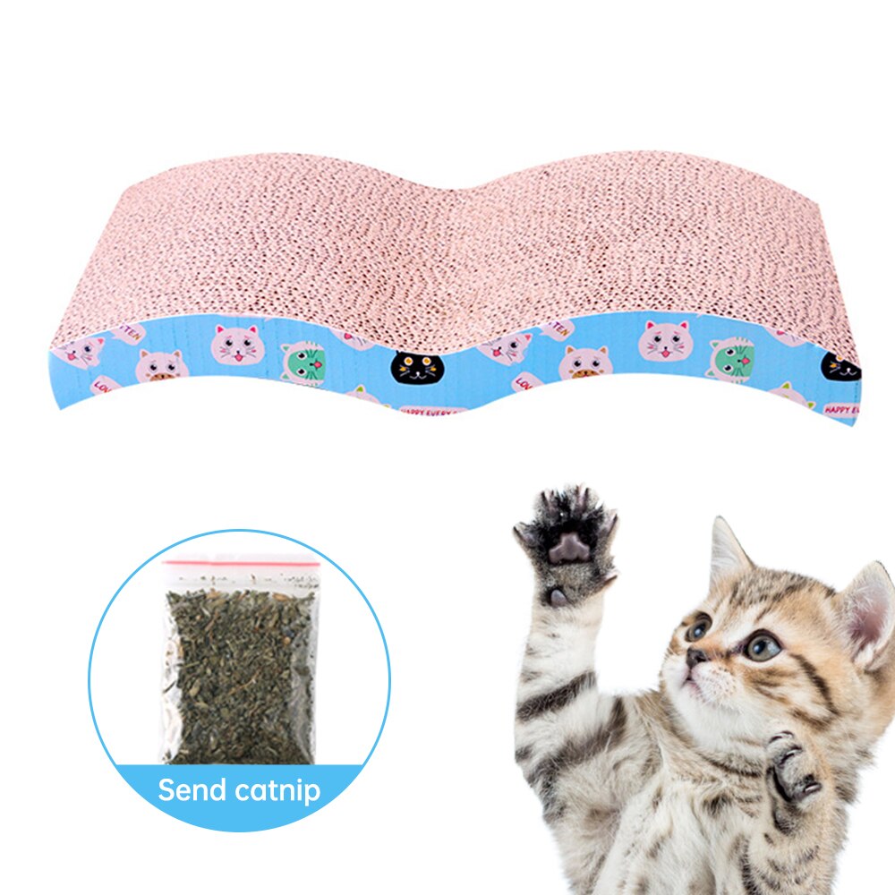 Corrugated Cat Scratch Board Pad Grinding Nails Interactive Protecting Furniture Cat Toy Large Size Cat Scratcher Toy Cardboard: 40x22x4cm  12