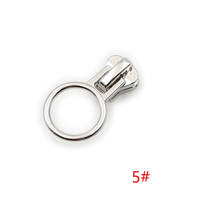 Meetee 10 sztuk 3 #5 #8 #10 #15 # suwaki z zamkiem błyskawicznym dla żywicy zamki ubrania kurtka zamki głowy zestaw naprawczy DIY suwak do szycia ściągacz: ZT027-Silver-No5