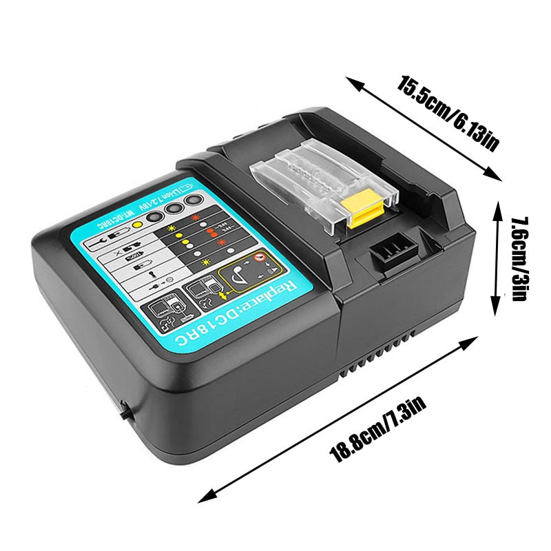 Batterioplader til makita 14.4v 18v batteri  bl1830 bl1430 dc18rc dc18ra eu stik 3a 1a oplader kan vælge